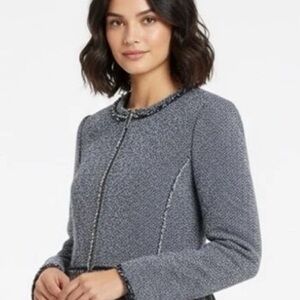 REBECCA TAYLOR TWEED PEPLUM JACKET BLAZER SZ 10: P2P 20-21, W 17.5